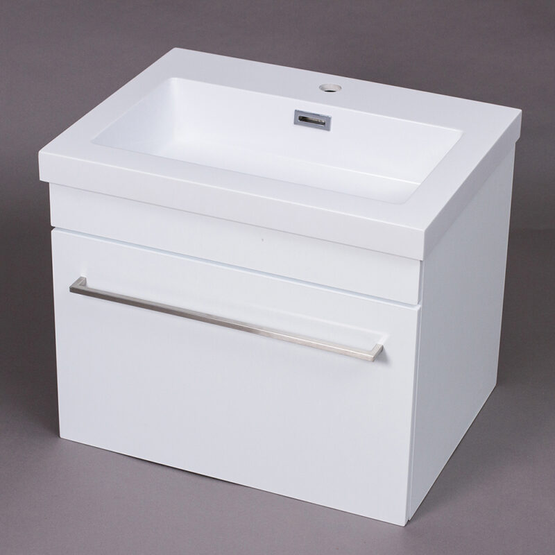 Victoria 600 Bathroom Cabinet White 1 Drawer